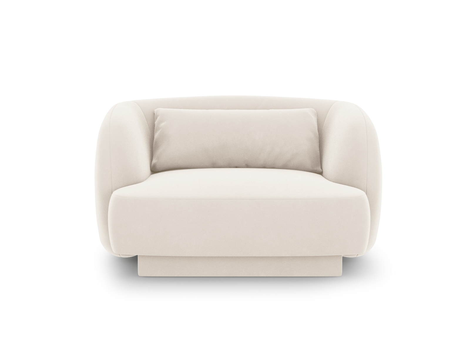 Fotoliu catifea, "Tulum", 1 loc, bej deschis, 109x85x74