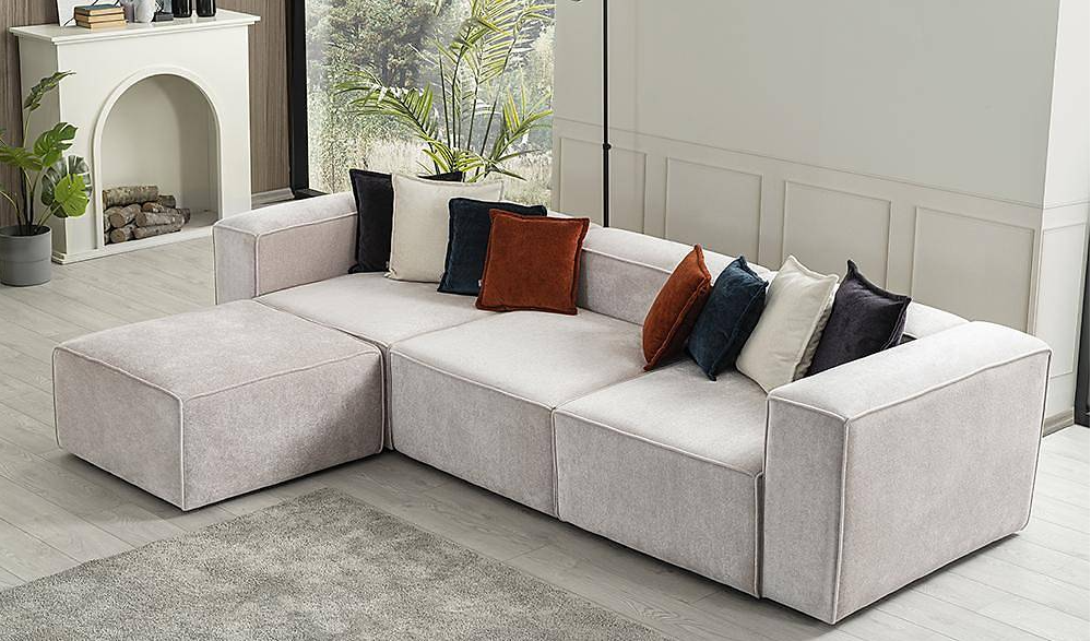 Coltar modular Lavinia din stofa  290x190