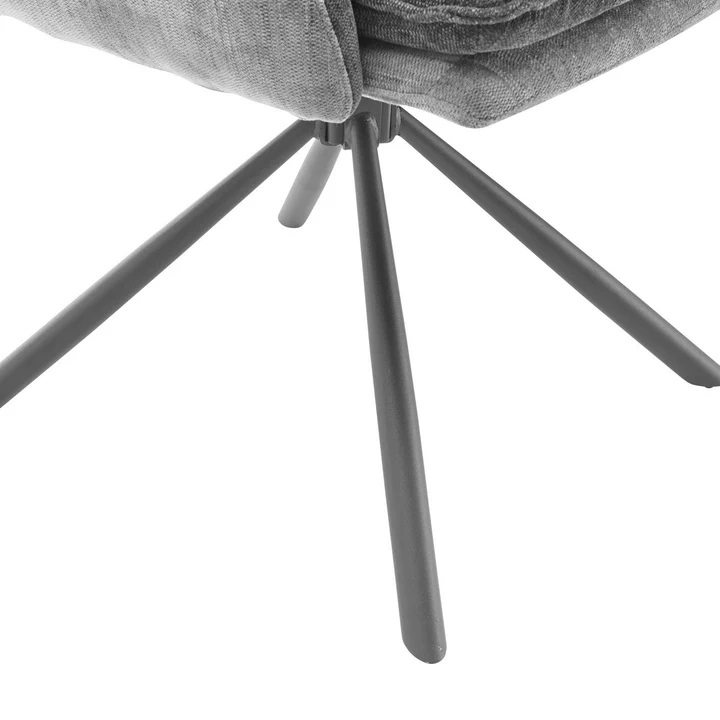 Scaun gri inchis/negru, stofa clasica/metal, 60x67x90 cm - imagine 2