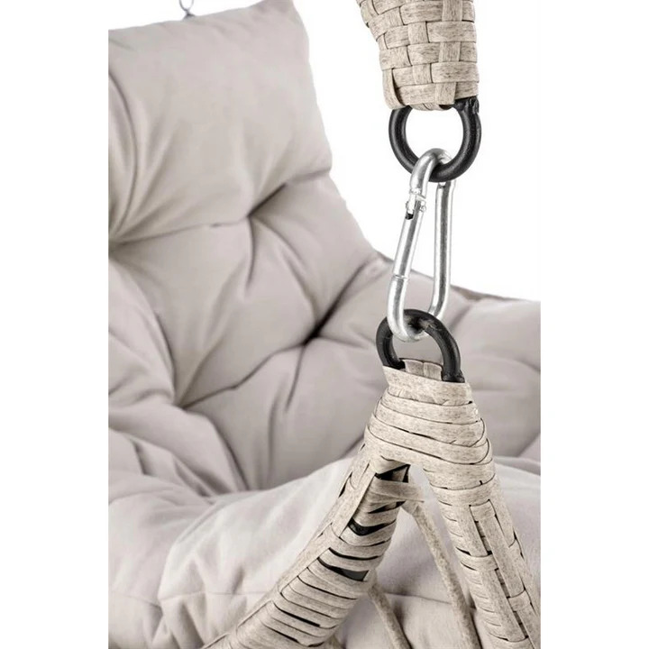 Balansoar RASMUS, gri deschis, ratan sintetic, 85x60x202 cm - imagine 8