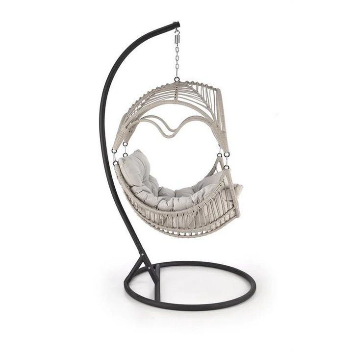 Balansoar RASMUS, gri deschis, ratan sintetic, 85x60x202 cm - imagine 7