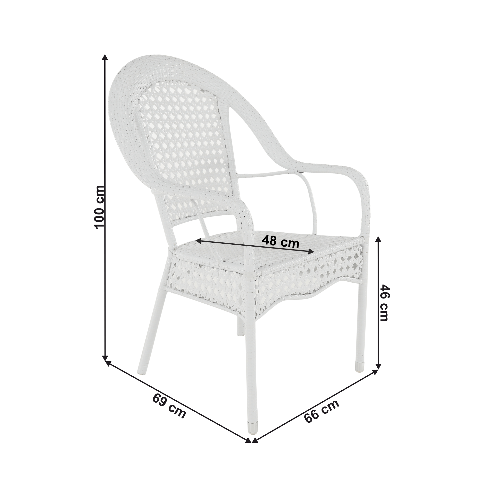 Set de grădină 1+4, alb, KOVEN - imagine 2