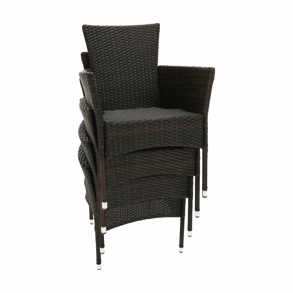 Set de grădină din 9 piese, maro/bej, MENIBOR - imagine 4