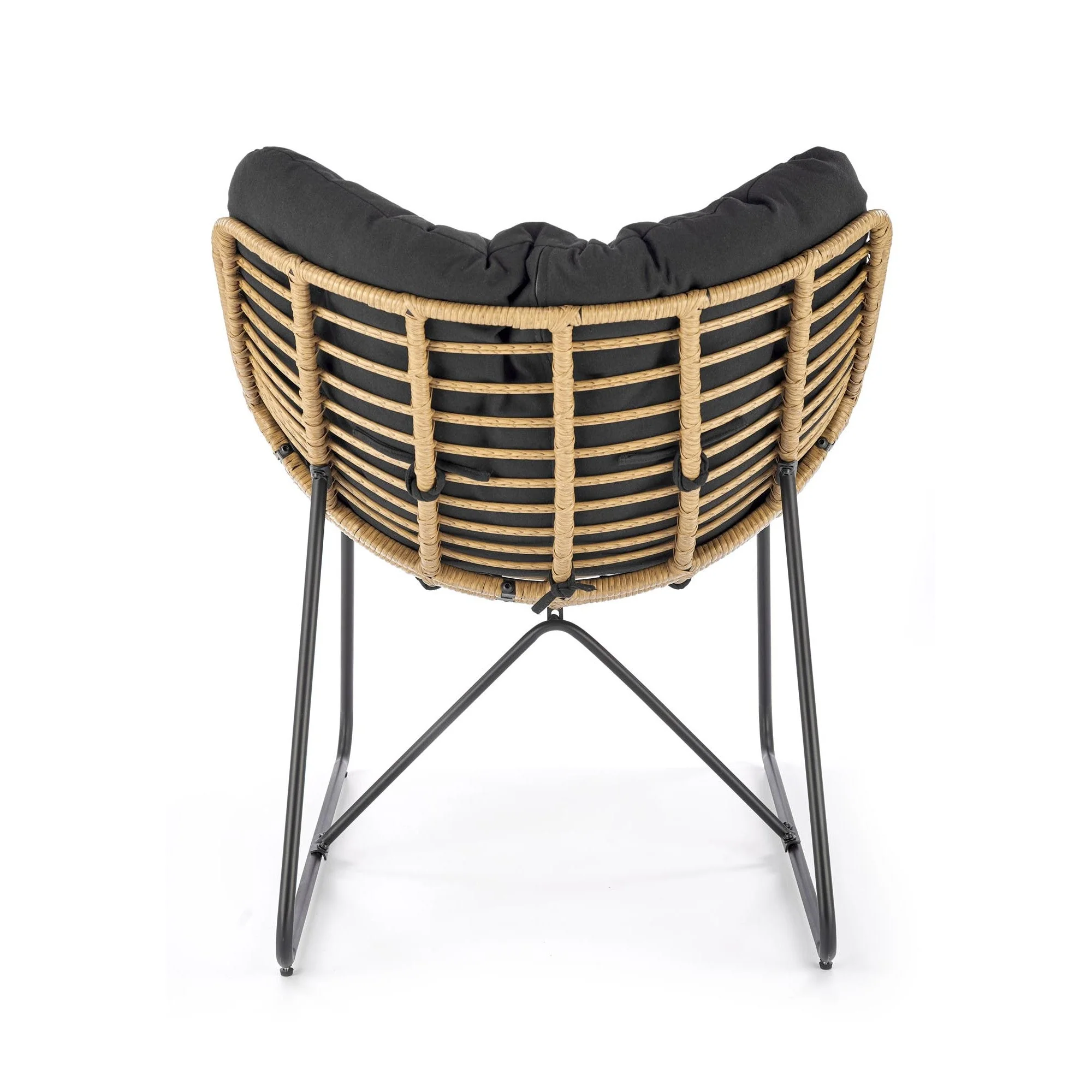 Fotoliu WHISPER, natural/negru, ratan sintetic/metal, 81x90x90 cm - imagine 4