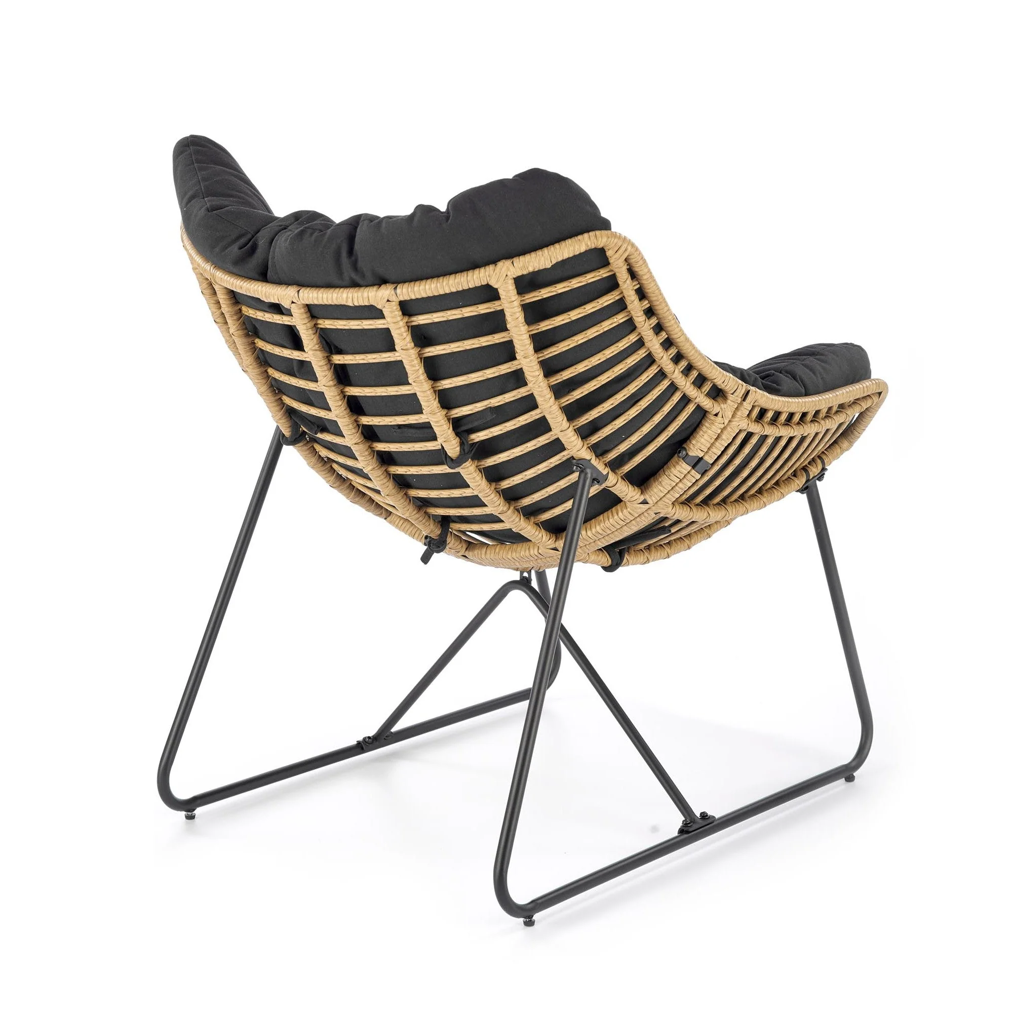 Fotoliu WHISPER, natural/negru, ratan sintetic/metal, 81x90x90 cm - imagine 3