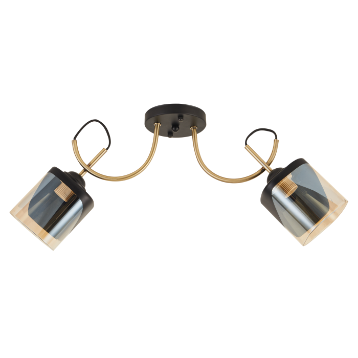 Lustra Smoky 2XE27 IP20, negru+auriu, Erste