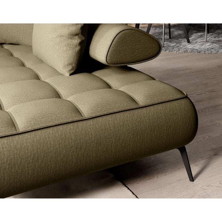 Coltar SELEDO L, sezlong stanga, stofa gri - Austin 18, 268x224x70/88 cm, reglaj electric - imagine 3