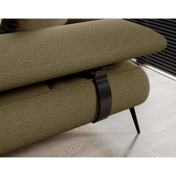 Coltar SELEDO L, sezlong stanga, stofa gri - Austin 18, 268x224x70/88 cm, reglaj electric - imagine 2
