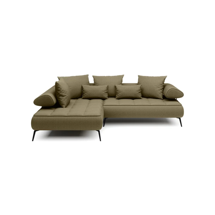 Coltar SELEDO L, sezlong stanga, stofa gri - Austin 18, 268x224x70/88 cm, reglaj electric - imagine 5