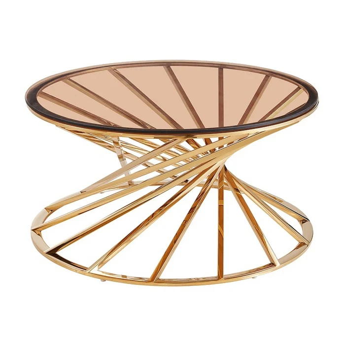 Masuta cafea OTTAVIA A, Chihlimbar / Gold, 80x45 cm