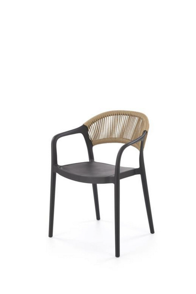 Scaun gradina K582, negru, polipropilena, 56x55x78 cm