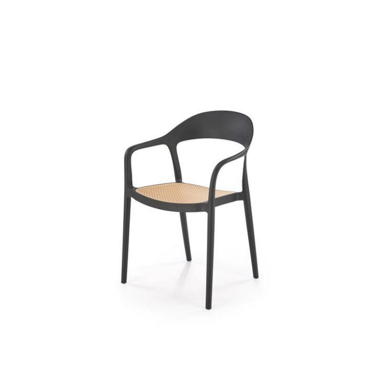 Scaun gradina K530, negru/stejar, polipropilena, 57x52x80 cm