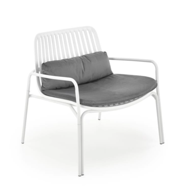 Scaun gradina MELBY, alb/gri, polipropilena, 71x66x75 cm