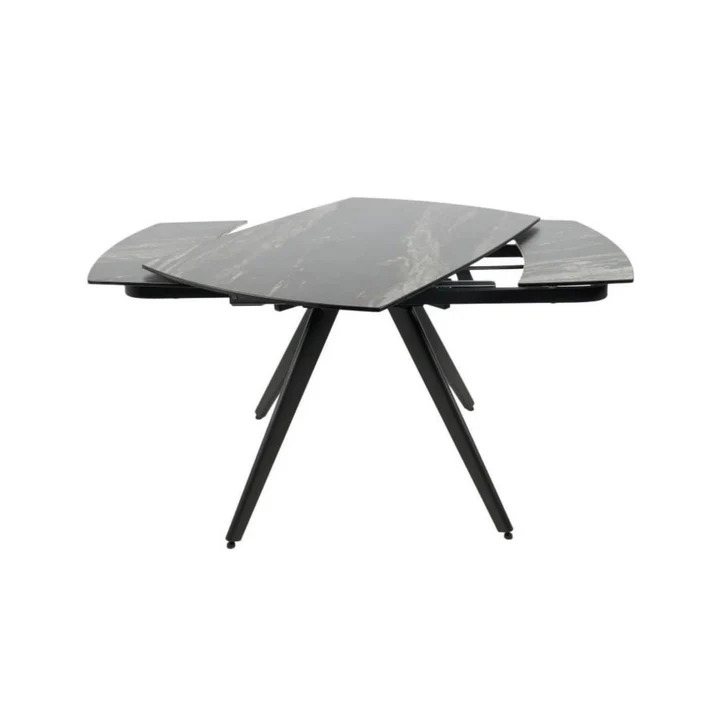 Masa extensibila VIGO, negru cu efect de marmura, ceramica/metal, 120/180x80x77 cm - imagine 6