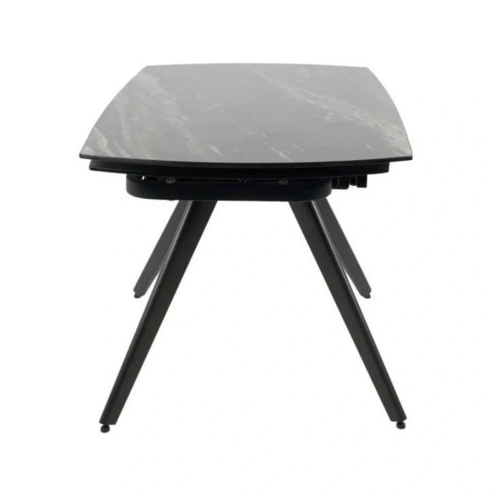 Masa extensibila VIGO, negru cu efect de marmura, ceramica/metal, 120/180x80x77 cm - imagine 4