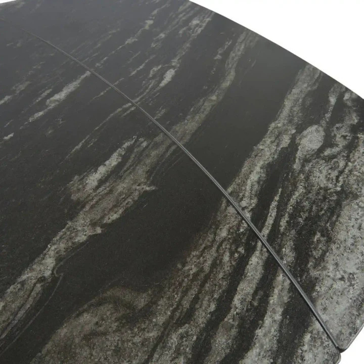 Masa extensibila VIGO, negru cu efect de marmura, ceramica/metal, 120/180x80x77 cm - imagine 2