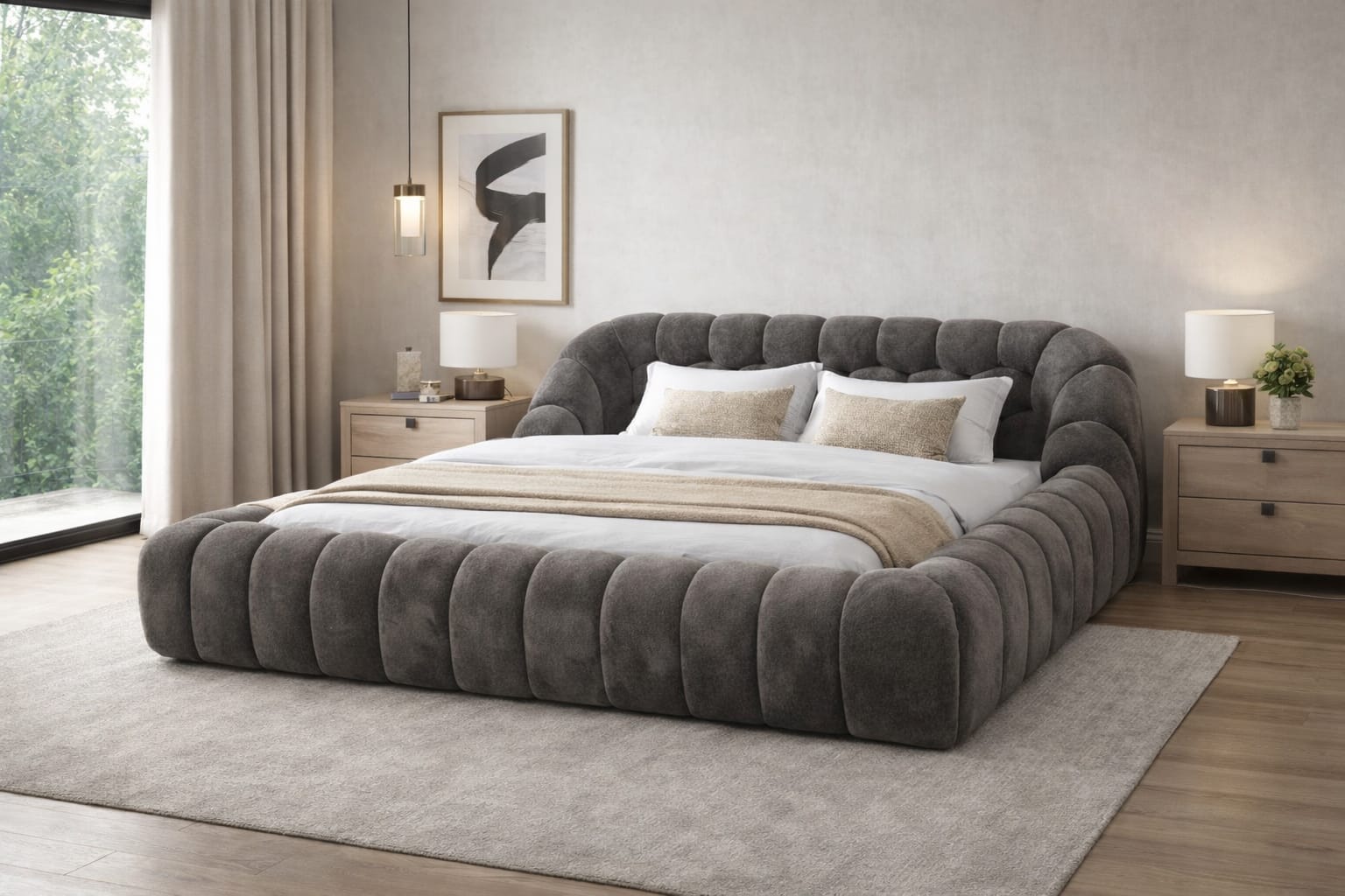 Pat tapițat premium TERRA 160 x 200 cm – design modern, confort absolut